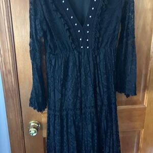 Chic Black Lace Swim Coverup